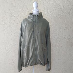 NEW Blu Pepper Sage Green Cozy Fleece Full Zip Mock Neck Jacket Size 2X